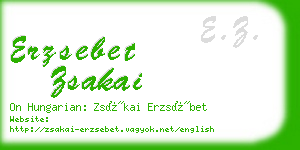 erzsebet zsakai business card